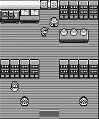 Professor Oak's Lab, 2 PokéDexes in the top-left, on the desk